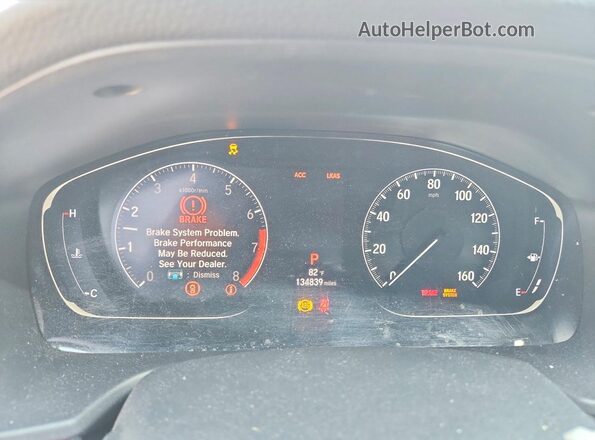 1HGCV1F36JA009708 2018 HONDA ACCORD Белый Вид щитка приборов