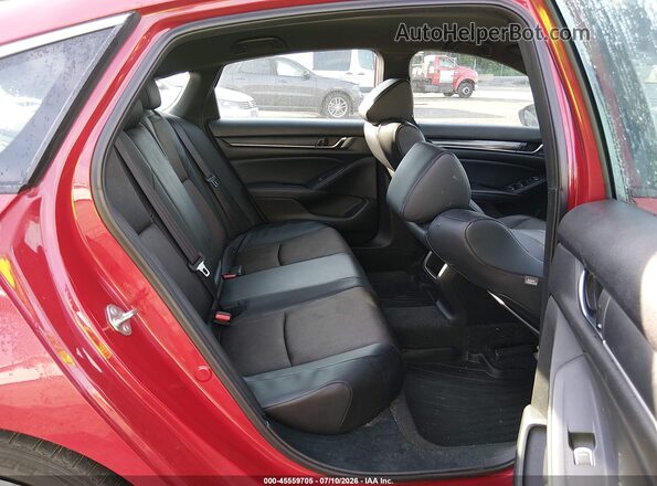 1HGCV1F36JA019185 2018 HONDA ACCORD Red Widok naklejki z numerem VIN