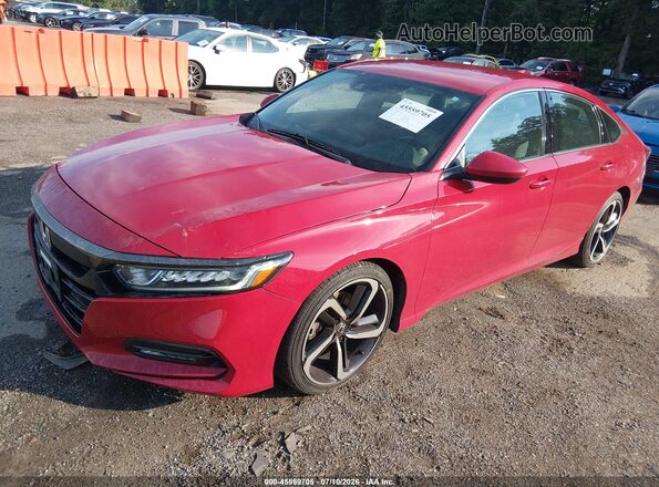 1HGCV1F36JA019185 2018 HONDA ACCORD Red Przód lewy