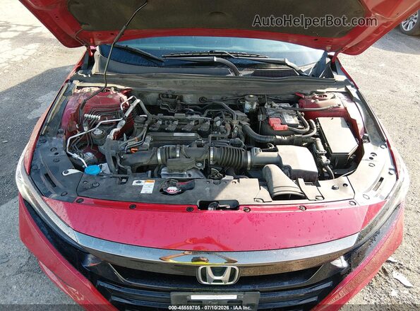 1HGCV1F36JA019185 2018 HONDA ACCORD Red Widok z tyłu