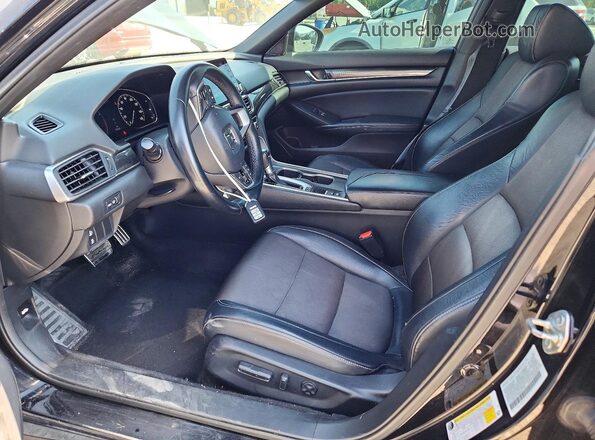1HGCV1F36JA077250 2018 HONDA ACCORD Black Widok wnętrza z przodu