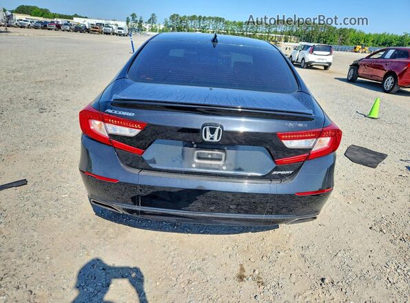 1HGCV1F36JA077250 2018 HONDA ACCORD Black Widok z tyłu