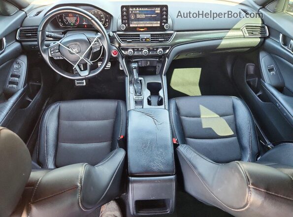 1HGCV1F36JA077250 2018 HONDA ACCORD Black Widok deski rozdzielczej