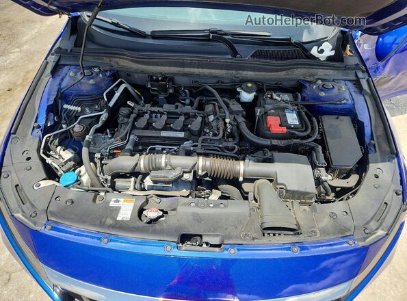 1HGCV1F36JA151654 2018 HONDA ACCORD Синий Вид задней части салона