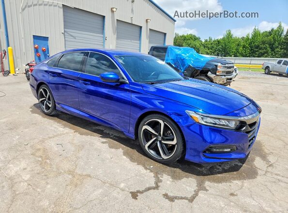 1HGCV1F36JA151654 2018 HONDA ACCORD Синий Передняя правая четверть