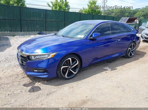 1HGCV1F36JA253097 2018 HONDA ACCORD Синий Передняя левая четверть