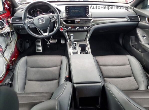 1HGCV1F36KA017180 2019 HONDA ACCORD Red Dashboard view