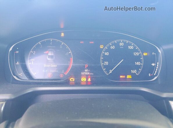 1HGCV1F36KA020273 2019 HONDA ACCORD White Vista del cuadro de instrumentos