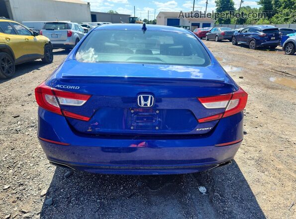 1HGCV1F36KA021732 2019 HONDA ACCORD Blue უკანა ხედი