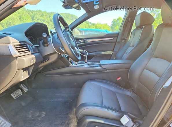 1HGCV1F36KA078948 2019 HONDA ACCORD Black წინა სალონის ხედი