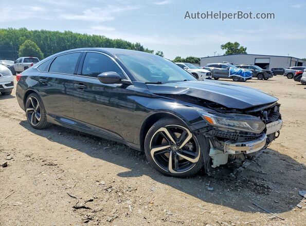 1HGCV1F36KA157424 2019 HONDA ACCORD Black Передня права чверть