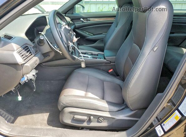1HGCV1F36KA157424 2019 HONDA ACCORD Black Вид салону спереду