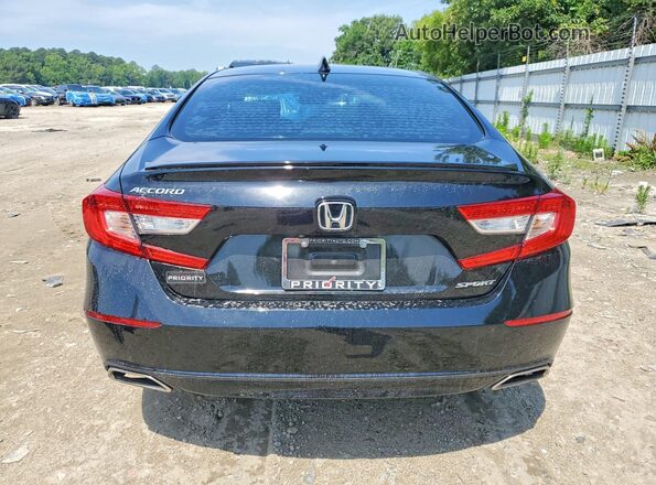 1HGCV1F36KA157424 2019 HONDA ACCORD Black Вид ззаду