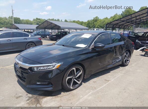 1HGCV1F36KA177253 2019 HONDA ACCORD Black Przód lewy