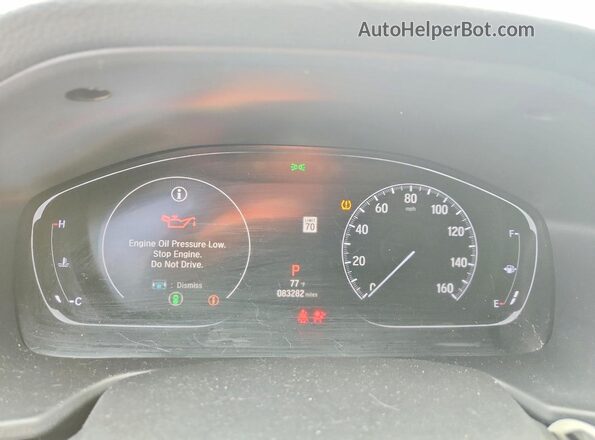1HGCV1F36LA098795 2020 HONDA ACCORD Gray Вид щитка приладів