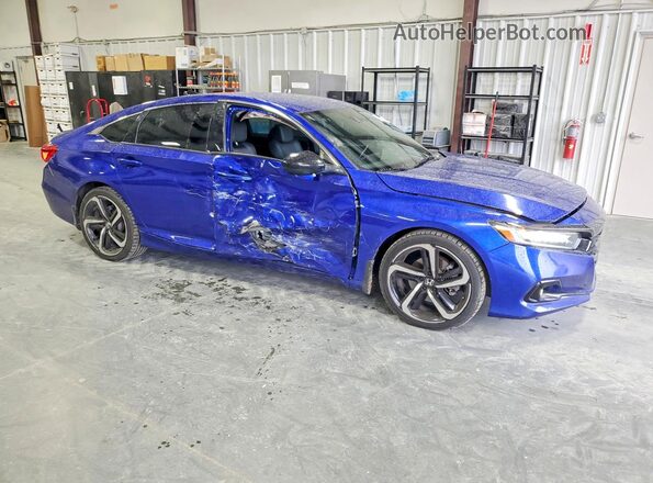 1HGCV1F36MA000253 2021 HONDA ACCORD Blue Առջևի աջ