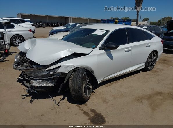 1HGCV1F36MA009325 2021 HONDA ACCORD White წინა მარცხენა ხედი სამი მეოთხედიდან