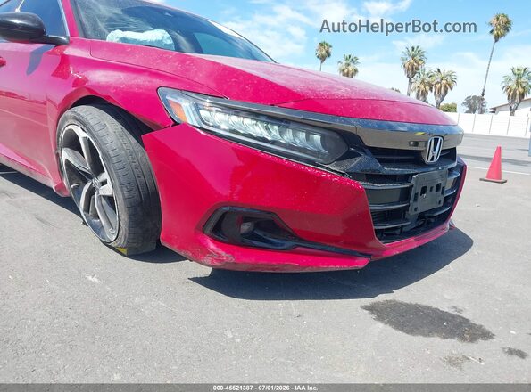1HGCV1F36MA017263 2021 HONDA ACCORD Red Вид спереду