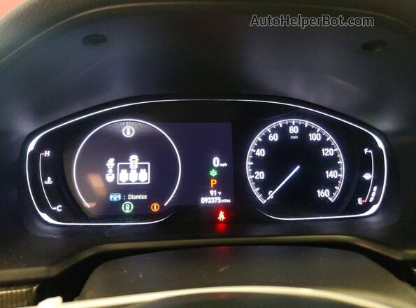 1HGCV1F36MA082355 2021 HONDA ACCORD Red Instrument cluster view