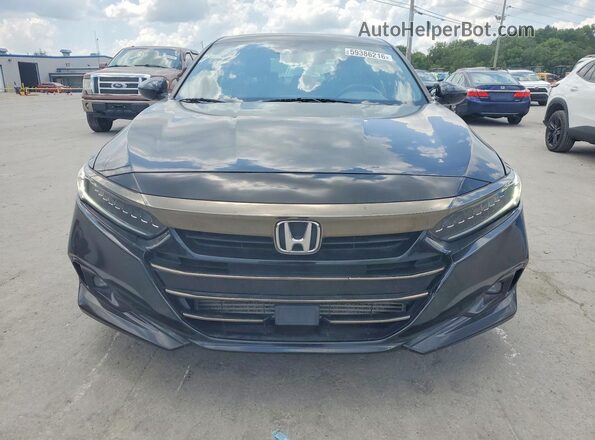 1HGCV1F36NA051575 2022 HONDA ACCORD Black Вид спереду