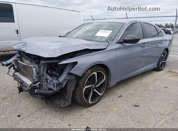 1HGCV1F36NA107997 2022 HONDA ACCORD Синий Передняя левая четверть