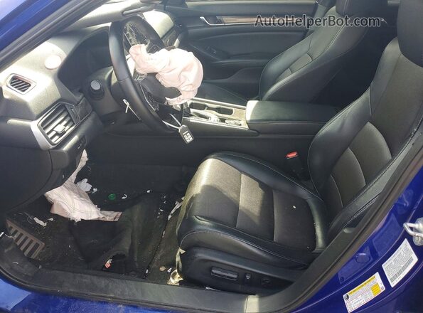 1HGCV1F37JA007756 2018 HONDA ACCORD Blue Вид салону спереду