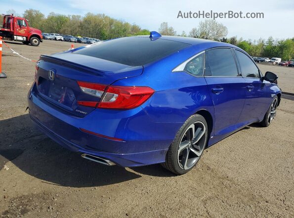 1HGCV1F37JA007756 2018 HONDA ACCORD Blue Задня права чверть
