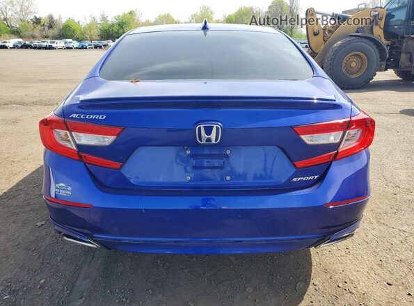 1HGCV1F37JA007756 2018 HONDA ACCORD Blue Вид ззаду