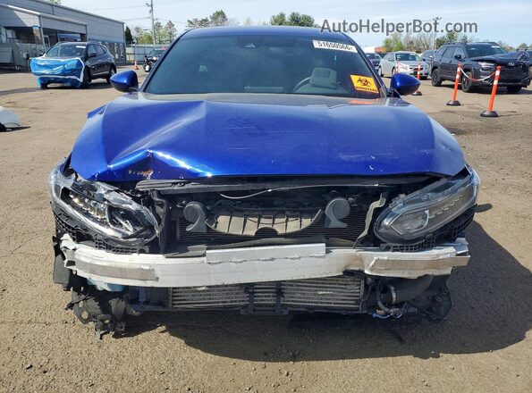 1HGCV1F37JA007756 2018 HONDA ACCORD Blue Вид спереду
