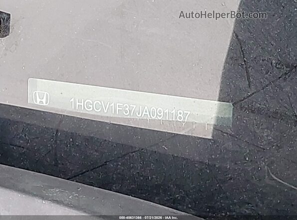 1HGCV1F37JA091187 2018 HONDA ACCORD Gray 