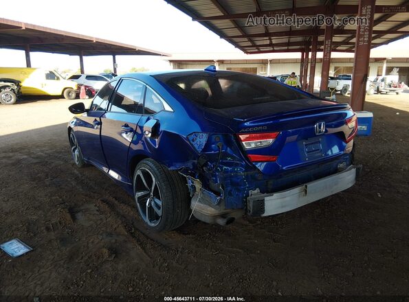 1HGCV1F37JA123992 2018 HONDA ACCORD Blue Rear left