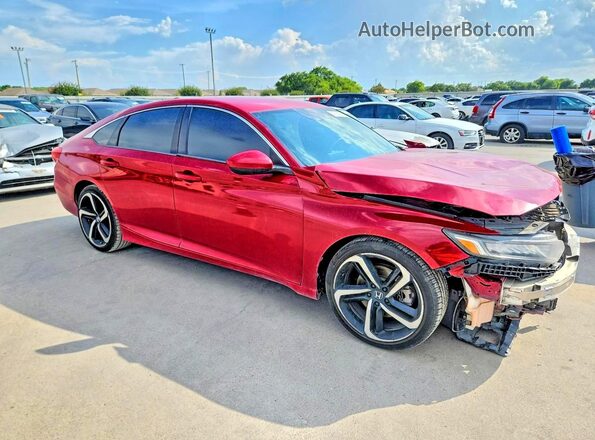 1HGCV1F37JA156491 2018 HONDA ACCORD Red Передня права чверть