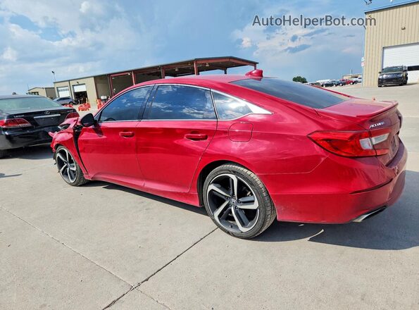 1HGCV1F37JA156491 2018 HONDA ACCORD Red Задня ліва чверть