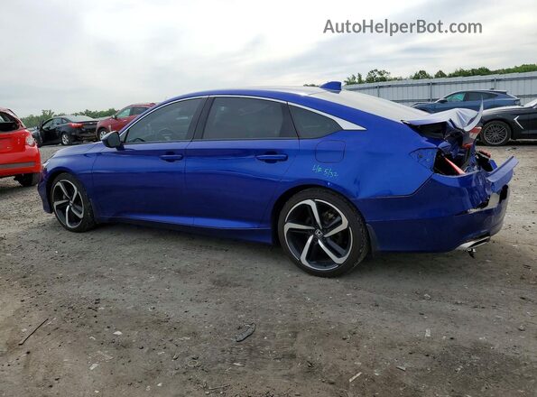 1HGCV1F37JA174764 2018 HONDA ACCORD Blue უკანა მარცხენა