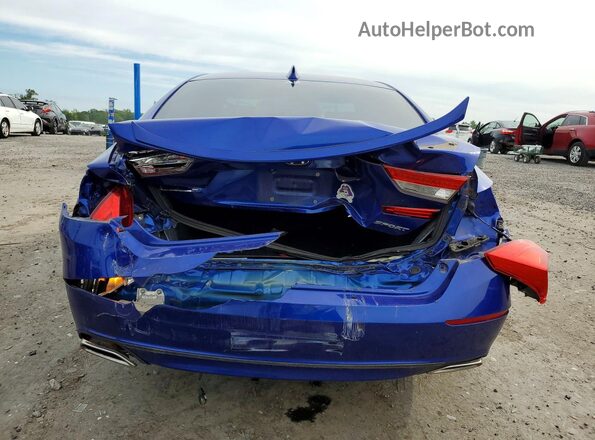 1HGCV1F37JA174764 2018 HONDA ACCORD Blue უკანა ხედი