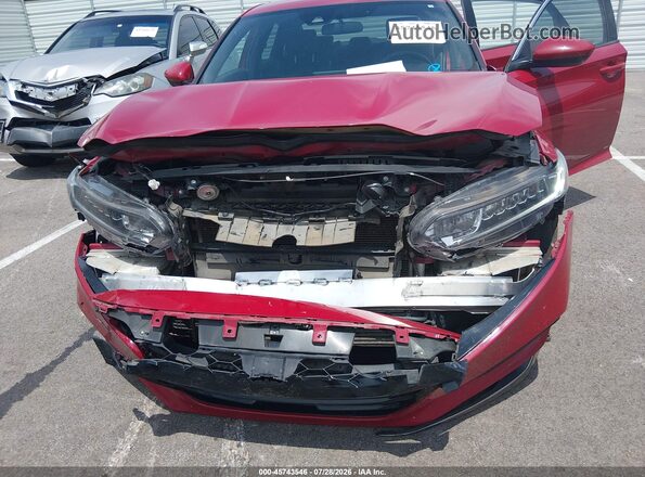 1HGCV1F37JA177731 2018 HONDA ACCORD Red Widok z przodu