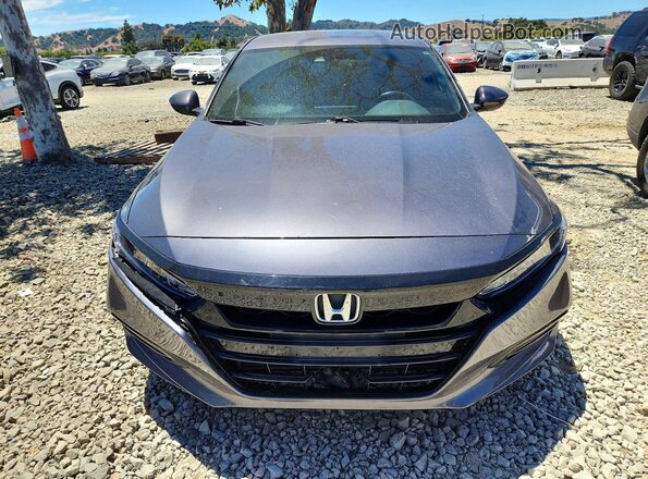 1HGCV1F37JA212008 2018 HONDA ACCORD Gray Вид спереду