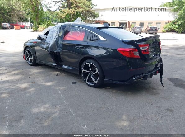 1HGCV1F37JA256316 2018 HONDA ACCORD Black Задня ліва чверть