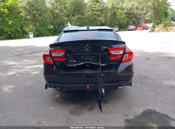 1HGCV1F37JA256316 2018 HONDA ACCORD Black Вид задньої частини салону