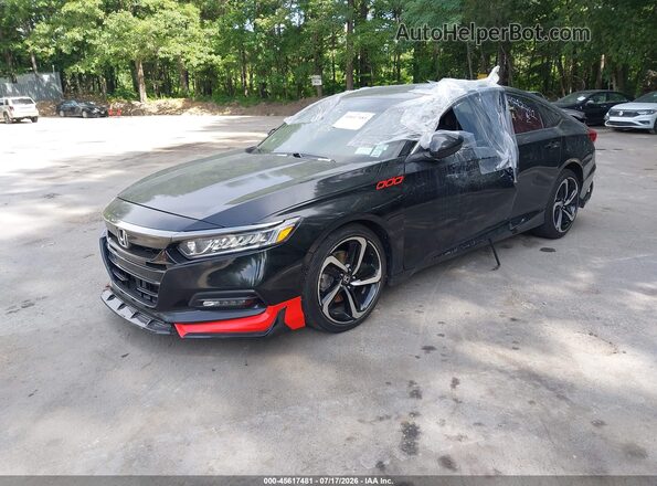 1HGCV1F37JA256316 2018 HONDA ACCORD Black Передня ліва чверть