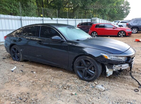 1HGCV1F37JA269065 2018 HONDA ACCORD Black Передня права чверть
