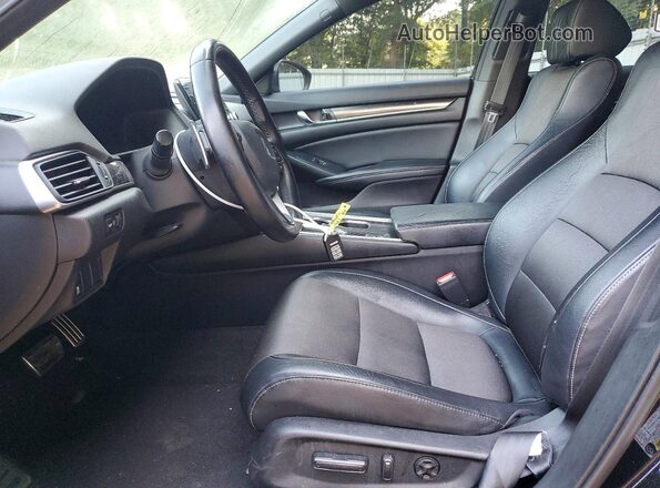 1HGCV1F37JA269065 2018 HONDA ACCORD Black Вид салону спереду