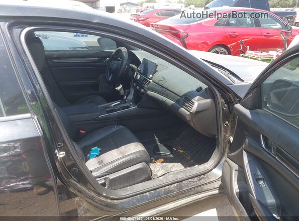 1HGCV1F37KA010142 2019 HONDA ACCORD Black Вид салону спереду