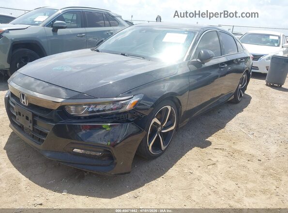 1HGCV1F37KA010142 2019 HONDA ACCORD Black Передня ліва чверть