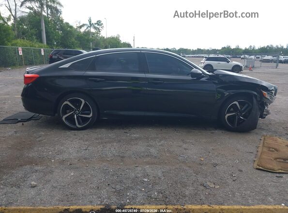 1HGCV1F37KA038474 2019 HONDA ACCORD Black უკანა სალონის ხედი
