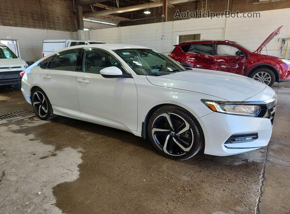 1HGCV1F37KA047921 2019 HONDA ACCORD White Przód prawy