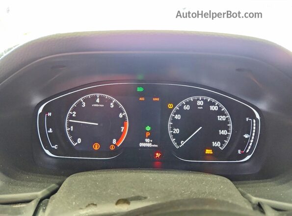 1HGCV1F37KA047921 2019 HONDA ACCORD White Widok zestawu wskaźników