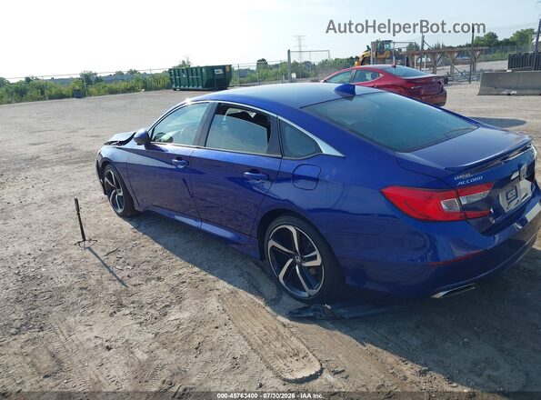 1HGCV1F37KA059843 2019 HONDA ACCORD Blue Rear left