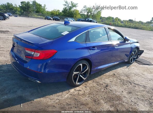1HGCV1F37KA059843 2019 HONDA ACCORD Blue Rear right