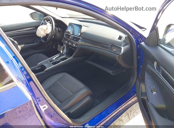 1HGCV1F37KA059843 2019 HONDA ACCORD Blue Front interior view